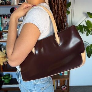 Brown and Tan Shoulder Bag
